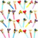 56 Pieces Party Blowers, Noisemakers Funny Party Blowouts Squawkers Colorful Birthday Blow Horns Whistles Party Favors New Years