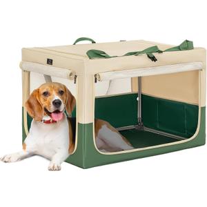 A 4 Pet 30-in Collapsible Soft Dog Crate, Medium Dogs, Travel | patented screw frame, Lockable zippers, waterproof base, washable cover, outdoor/indoor/car