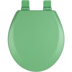 Toilet Seat, Slow Close, Soft Touch, Ultra-Smooth Matte Finish (No Orange-Peel Texture), Premium Moulded Wood, Quick Release, PIKLiDS (Green, Round)