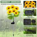 Solar Lights Outdoor Garden Decor, 4 Pack with 24 Sunflower Lights,Solar Flowers Lights Waterproof,Birthday Gifts for Mom Women Grandma,Outside Decorative Stakes Light for Landscape Yard Patio Lawn