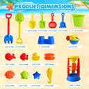 Beach Toys, 19 Piece Sand Toys Set Kids Sandbox Toys Includes Water Wheel Beach Tool Kit Bucket Watering Can Molds with Mesh Bag for Kids Ages 3-13
