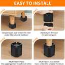 Furniture Risers Bed Risers, Adjustable Risers Blocks Lift 2, 4, 5.9 inches Heavy Duty Desk Leg Risers for Couch Table Desk Sofa Dresser, Refrigerator, Washing Machine - Support up to 2000 lbs