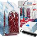 Hanging Vacuum Storage Bags for Clothes & Coats  8 Pack (4 Small & 4 Large) Vacuum Seal Garment Bags for Hanging Storage  Space Saving Compression Bags for Clothing, Jackets  Transparent