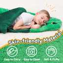 iPlay, iLearn Kids Dinosaur Sleeping Bag, Toddler Boys Dinos Nap Mat, Plush Animal Slumber Bag, 2 In 1 Daycare Preschool Kindergarten Birthday Gift Travel Sleepover for 3 4 5 6 7 8 10 12 Yr Child Teen