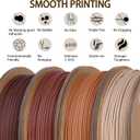 30% Real Wood Fiber 3D Printer Filament Bundle, 3 D PLA Printing Print Filament 1.75 mm, +/-0.03mm & 2.2 lbs, Walnut, Oak, Cherry, Teak, 250g X 4 Pack