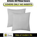 Uhomy Set of 2 Grey Decorative Knit Throw Pillow Cover Soft Knit Pillow Case, Modern Boho Pillow Covers Accent Embossed Patterned Sofa Cushion Covers for Couch Bed, Stretchy Pillow Cover,18 x 18 inch