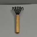 Garden Rake 5-Claw Landscape Dethatcher Thatching Beach Combing Rake for Digging Clam Shell Defoliation Hoe Garden Tool for Loosen The Soil (Brown)