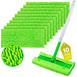 HOMEXCEL Microfiber Mop Pads Compatible with Swiffer Sweeper, Reusable Machine Washable Pad Refills, Mop Head Replacements for Multi Surface Floor Cleaning, 10 Pack