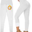 Women's Fleece Lined Leggings Weather Thick Thermal Warm Winter Tights Butt Lift High Waist Tummy Control Yoga Pants, Size S (White)