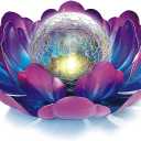 Solar Lotus Flower Light Outdoor Decorations,Solar Powered Outdoor Garden Decorative,Garden Decor Birthday Gift for Women Mom Grandma Decor Light,Waterproof Metal Lotus Yard Outside Decoration (Multicolor)