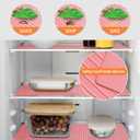 Silicone Kitchen Drawer Liners for Kitchen Cabinets, Against Spills Fridge Liners for Refrigerator Glass Shelves, 4Pack Wire Rack Refrigerator Liners for Shelves, 24" Easy Cut Drawer Cover Pad, Pink