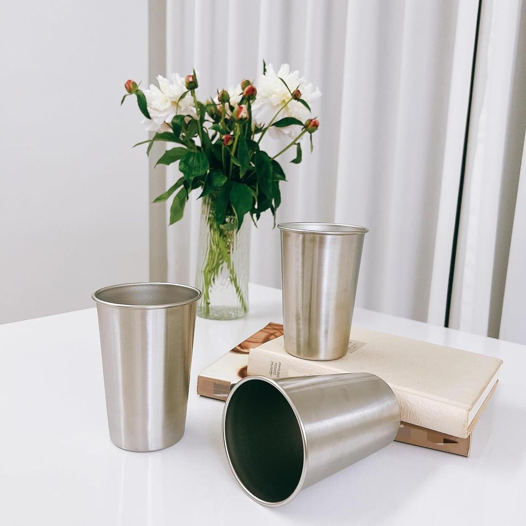 Stainless Steel Cups,1 pack Shatterproof Cup Unbreakable Tumblers -300ML Metal Cups - Stackable Durable cup，Chilling Beer Glasses, for Travel, Outdoor, Camping, Everyday，Restaurant 10 oz