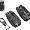 Heavy Duty Zinc Alloy Key Fob Cover, Accessories, Key Fob Case, Keychain Compatible with 2016 2017 2018 2019 2020 2021 2022 Chevy Malibu Camaro Cruze Traverse Sonic Volt Bolt Equinox (5 Buttons)