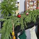 6FT 2Pack Real Touch Christmas Norfolk Pine Garland, Artificial Christmas Garland, Faux Greenery Garland with Lifelike Texture for Fireplace Mantle Table Wall Stair Indoor Outdoor Holiday Xmas Decor