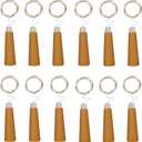 Bottle String lights,12 Pack 10 LEDs 36.5 Inch AAA Battery Powered Warm White Bottle Cork Stopper Lights For Bottle DIY,Table Decorations,Christmas,Wedding,Party,Study,Bar Decoration.