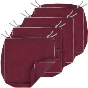 Porch Shield Outdoor Cushion Slipcovers Patio Chair Seat Cushion Covers Set 4 Waterproof Fade Resistant 19 x 19 x 4 inch, Burgundy