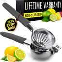 Large Lemon Squeezer Stainless Steel Press - Non-Slip Grip, Heavy Duty, Manual Design - Effortless Pro-Grade Lemon, Lime, Orange, and Citrus Fruit Hand Held Lemon Juicer Squeezer - No Seeds, Max Juice (Dark Gray)