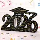 kockuu 2026 Wood Signs Graduation Decorations, Black Graduation Guest Book Signature Board Wood Signs Party Decor for Grad Photo Props Congrats Party Supplies