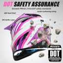 Youth Kids Dirt Bike Helmet DOT Approved, Full Face Motocross Set | 4-in-1 set includes goggles gloves storage bag, ultra-light design, adjustable visor and washable liner for ATV UTV