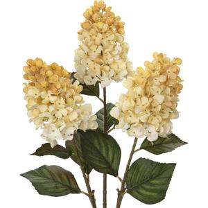 3PCS Fake Flowers Cone Hydrangea Antique White Artificial Fall Flowers 27" Long Fall Floral Stems for Vase, Real Touch Silk Flowers Dcor for Floral Arrangement Autumn Home Kitchen Table Dcor