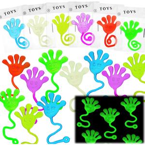 50 PCS Glow Sticky Hands Kindergarten Graduation Gifts Party Favor for Kids Holiday Traditions Goodie Bags Stuffers Glow Sticky Hands Toys End of Year Student Gifts Classroom Prizes Treasure Box