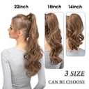 CJL HAIR 14" Short Ponytail Hair Extension Wrap Around Pony Tail Clip in Curly Wavy Synthetic Fake Hairpiece for Women Dark Brown