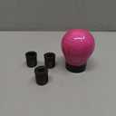 Carbon Fiber Shift Knob Pink Round Ball Car Universal Gear Shifter Knobs with 3 Adapters
