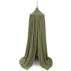 Vhaso Cotton Kids Bed Canopy, Nursery Room Baby Crib Hanging Curtain Mosquito Net Hideaway Bedding Children Reading Nook Decoration, Pastel Neutral Color for Boys & Girls (Small Green)