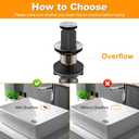 Pop-up Sink Drain Stopper with Lift Rod - Universal Bathroom Sink Drain Kit for Lavatory & Vanity Sink with Overflow, Fit Most US Drains (Chrome)