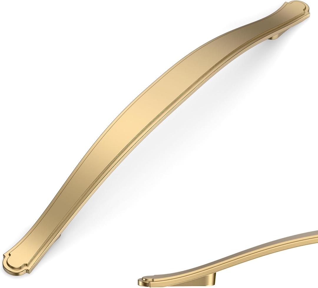 Asidrama 10 Pack 6.3 Inch(160mm) Champagne Bronze Kitchen Cabinet Handles Cabinet Pulls Kitchen Hardware for Cupboard Drawer Pull