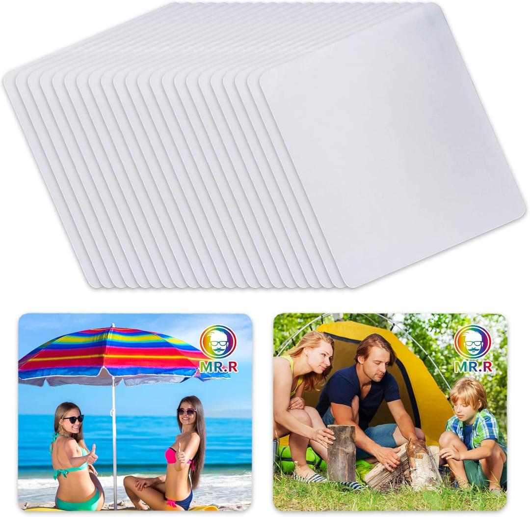 MR.R Sublimation Blanks 9.4''x7.8''x0.12'', White Square Mouse Pad 3mm Thickness for Sublimation Heat Transfer Printing (12 Pieces)