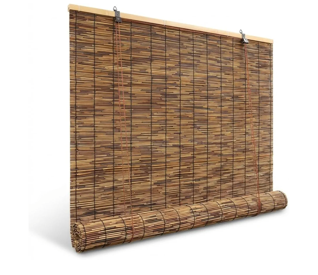 Bamboo Blinds for Interior Windows, Custom Bamboo Shades for Indoor Windows, Light Filtering, Easy to Install, Bambo Roll Up Blinds for Outdoor Patio, Decks, Porch, Backyards