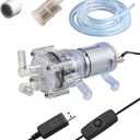 12V Food-Grade Water Transfer Pump, Quiet, High Temp Resistant, Portable Pump for Home, Kitchen & Outdoor,Multi-Use with 10ft Silicone Tubing & Filters,2L/min Flow, USB Powered