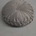 Round Throw Pillow Velvet Home Decoration Pleated Round Pillow Cushion for Couch Chair Bed Car Beige