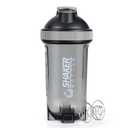 XTK Shaker Bottle Clear Protein Shaker Cup with Mixing Ball 16OZ Leak-Proof Extra-Durable Gym Bottle for Work Out, Shaker for Protein Power Shakes, Handle Portable, Curved Bottom, BPA Free(Black)
