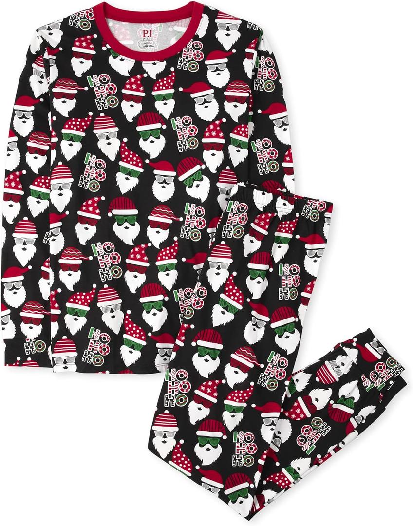 The Childrens Place Family Matching, Christmas and Holiday Pajama Sets, Cotton (X-Large (ADULT), Santa Allover)