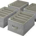 GRANNY SAYS Pants Jeans Organizer for Closet, Wardrobe Clothes Organizer, Clothes Drawer Organizers, Clothing Storage for T-shirts, Pants, Sweaters, Gray, 4-Pack