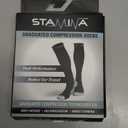 Physix Gear Compression Socks 20-30 mmHg - Men & Women - Running, Nurses, Shin Splints, Flight, Travel (Black/Grey) L/XL