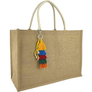 Hibala Woven Large Beach Bag Straw Beach Tote Handmade Weaving Shoulder Tassel Bag Handbag