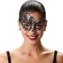 Masquerade Mask for Women, Masquerade Mask for Venetian Ball, Wedding, Mardi Gras&Costume Party, Stretch Cord Design 