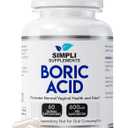 Boric Acid Suppositories for Women 600mg | 60 Count | Feminine Hygiene Support | Vaginal pH Balance & Freshness, EXP: 09/2028