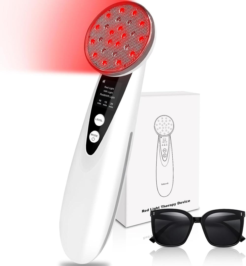 Red Light Therapy for Body, Infrared & Red Light Therapy Device for Face, Suitable for Pets and People, Easy to Set up Portable Handheld Red Light (Silver White)