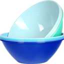 Youngever 10 inch 100 Ounce Plastic Mixing and Serving Bowls, Popcorn Bowls, Salad Bowls, Chip and Dip Serving Bowls, Set of 9 (Coastal)