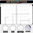 5 x Planner 2026 Jan. 2026 - Dec. 2026, 2026 Planner Weekly and Monthly, 8.5" x 11", Calendar Planner 2026 with Monthly Tabs, Spiral Binding, Thick Paper - Classic Black