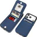 KIHUWEY Compatible with iPhone 17 Pro Case Wallet with Credit Card Holder, Flip Premium Leather Magnetic Clasp Kickstand Heavy Duty Protective Cover for iPhone 17 Pro 6.3 Inch (Lichee Blue)