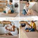 Kitchen Mat Kitchen Rugs Sets of 2 PCS Non Slip Washable, Linen-Like 0.3" Thick Cushioned Absorbent Kitchen Mats for Floor, Mild Anti-Fatigue Sink Laundry Standing Mat, Brown 17"x30"+17"x59"