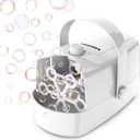 Bubble Machine, 3-in-1 Bubble Maker, Bubble Blower with 3 Bubble Wheels, Make Small | Medium | Big Bubbles for Kids Toddlers, Bubble Toys for Indoor Outdoor Birthday Party (White)