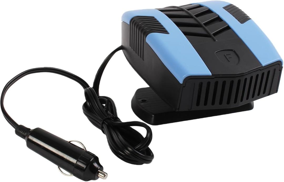 Car Heater, Portable Car Heater, Quickly Melt Frost & Clear Fog on Windshield, 12V Car Defroster Windshield Heater, with 360 Rotation, Cigarette Lighter Plug in for All Car (Blue)