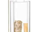 4 in 1 Wooden Incense Burner with Glass, Incense Holder for Candle, Sticks, Palo Santo, Sage and Cones, Wood Ash Catcher Tray for Meditation Yoga Room Home Decor (Glass)