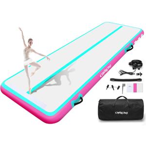 Inflatable Air Gymnastics Mats for Tumbling, 10ft Tumble Track Tumbling Mats for Kids, 4/8 Inches Thick Training Mat with Electric Pump Gymnastics Equipment for Kids Mat
